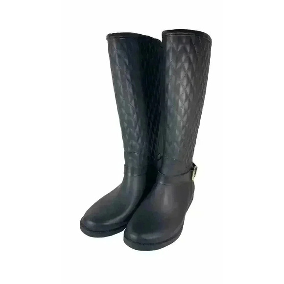 Guess Los Angeles Lulue Mid Calf Quilted Black Rain Boot Womens Size 7 - Picture 11 of 16